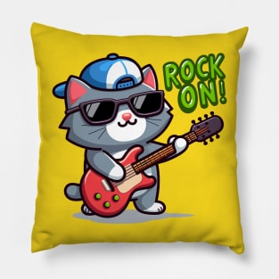 Rock On: The Guitarist Cat Pillow