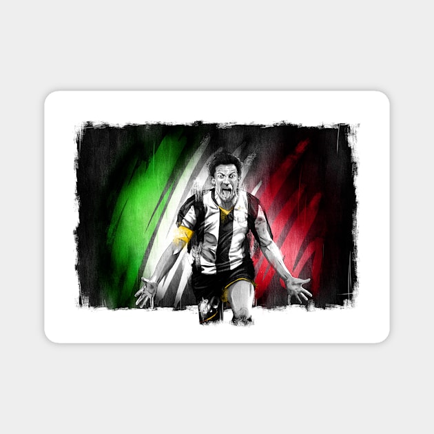 Alessandro Del Piero Juventus Serie A Football Artwork Magnet by barrymasterson