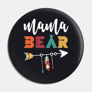 Mama Bear Family Love Heart Mama Pin