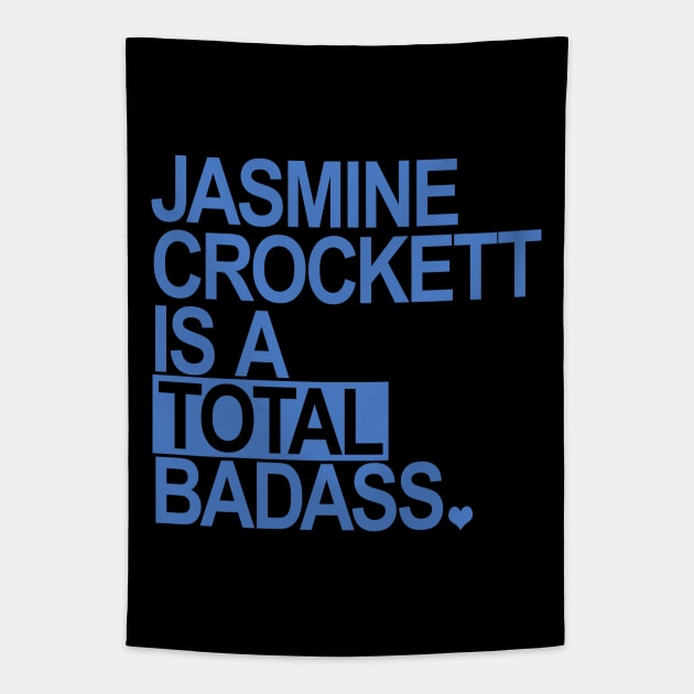 Jasmine Crockett is a total badass - blue box Tapestry by Tainted