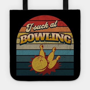 I Suck at Bowling Retro Vintage Sunset Tote