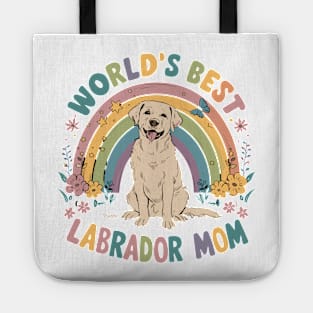 World's Best Labrador Mom Colorful Rainbow Floral Tote