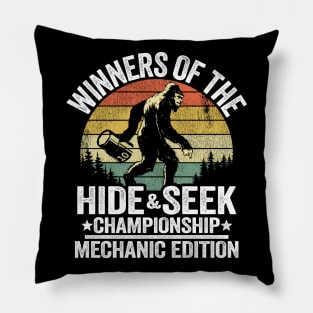 Winners Of The Hide & Seek Championship Funny Mechanic Pillow