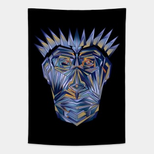 Abstract blue face with crown of thorns Tapestry