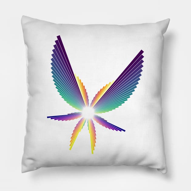 Aurora Angel Seraphim | Flying Six Wing Bar Chart White Pillow by aRtVerse