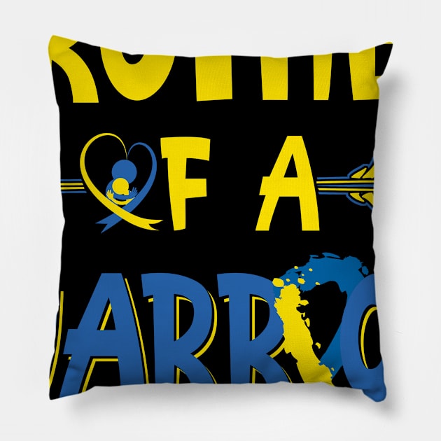 Brother Of A Warrior Down Syndrome Awareness Month Pillow by nadinecarolin71415