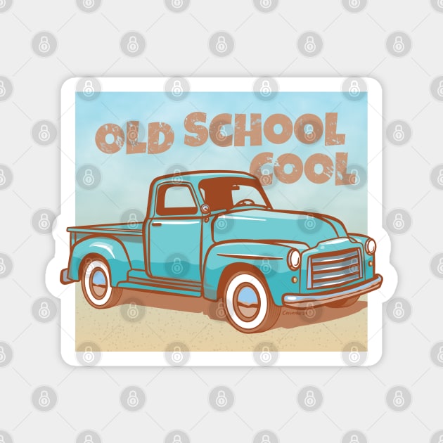 Old School Cool Pickup Truck Magnet by Sue Cervenka