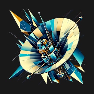 Abstract Space Observatory | Geometric Satellite Design Tee | Cosmic Explorer T-Shirt