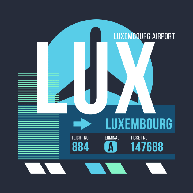 Luxembourg (LUX) Airport // Sunset Baggage Tag by Now Boarding