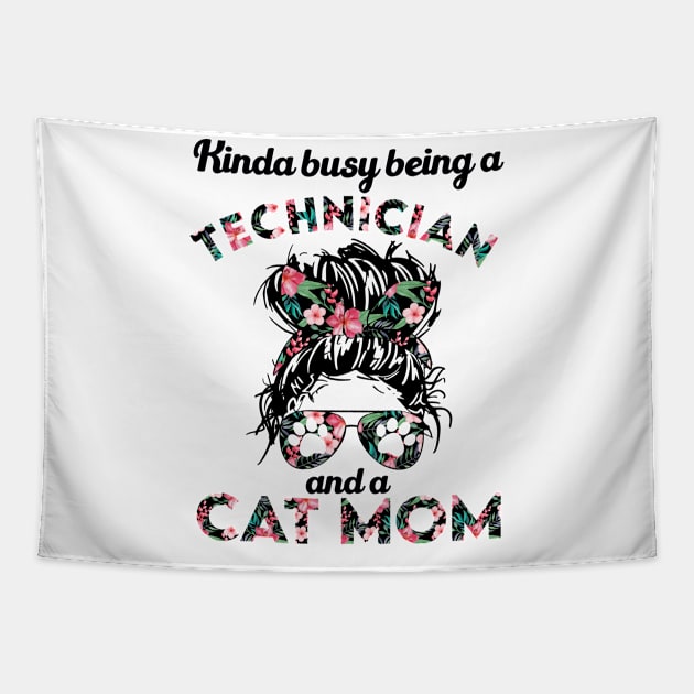 Technician cat mom funny gift . Perfect present for mother dad friend him or her Tapestry by SerenityByAlex