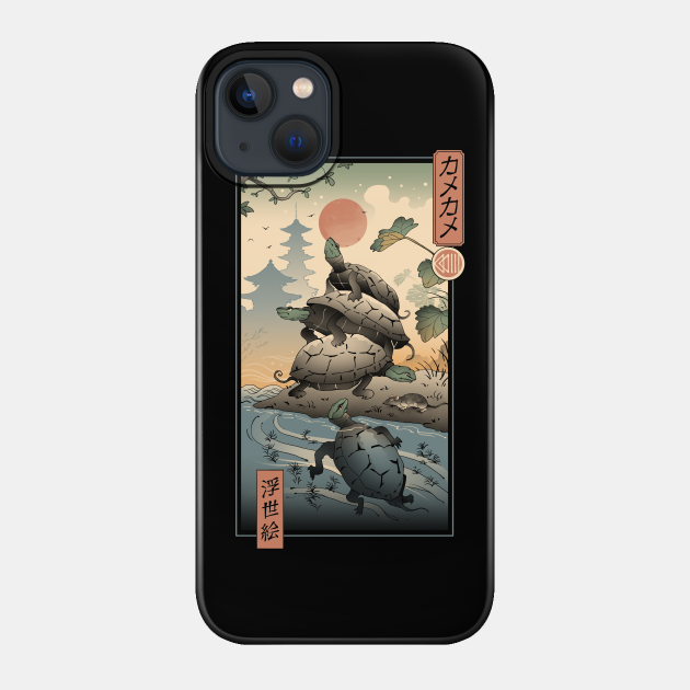 Kame Kame Ukiyo-e - Turtles - Phone Case