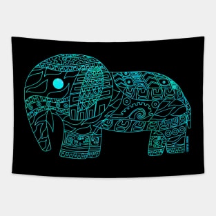 blue lagoon elephant ecopop Tapestry