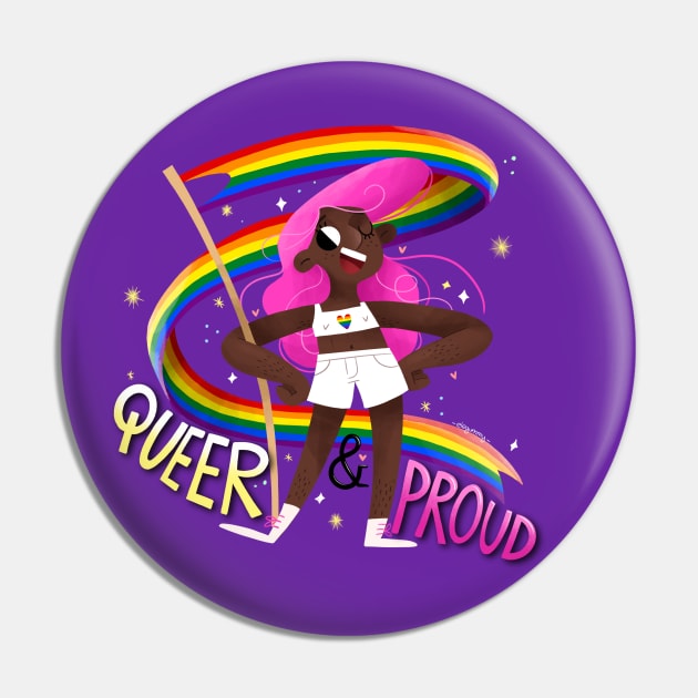 Queer & Proud - rainbow heart Pin by Gummy Illustrations