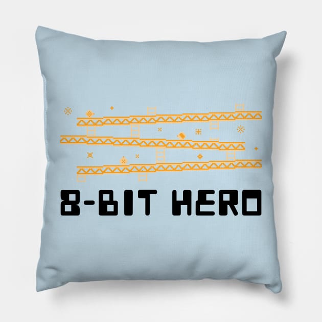 8-bit hero gaming Pillow by RelatableTees