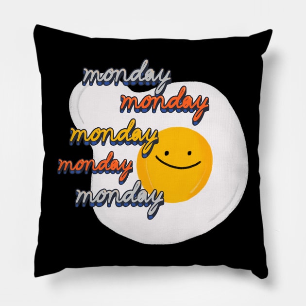 happy monday Pillow by Butterfly Dira