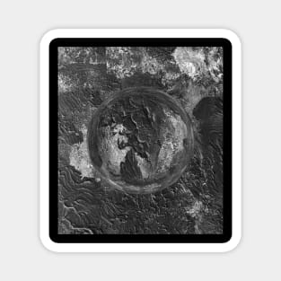 Gray Fluid Pour Planet Magnet