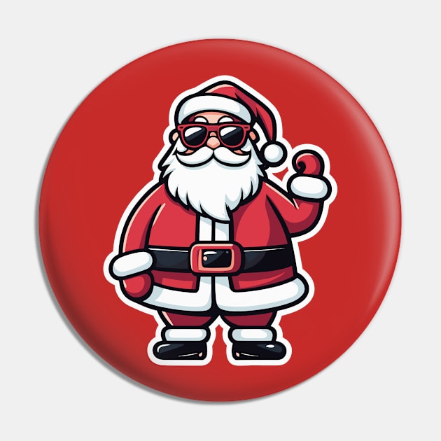 Santa Claus Sunglasses Christmas Drawing Pin by FluffigerSchuh