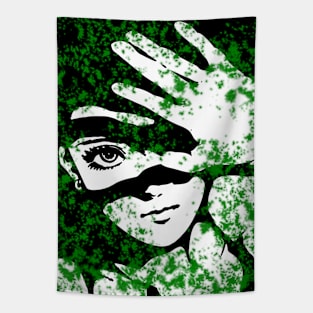 Punk Fashion Style Green Glowing Girl Tapestry