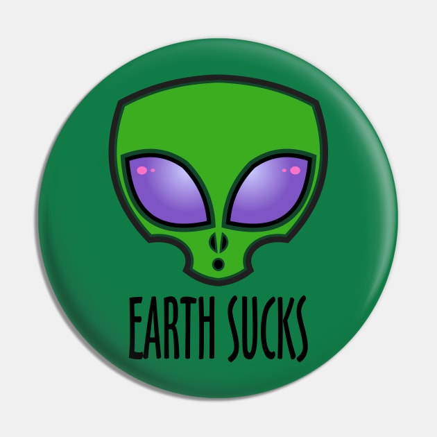 Earth Sucks Pin by DavesTees