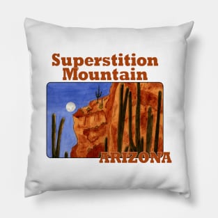 Superstition Mountain, Arizona Pillow