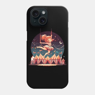 Circu girl give show on flying trapeze Phone Case