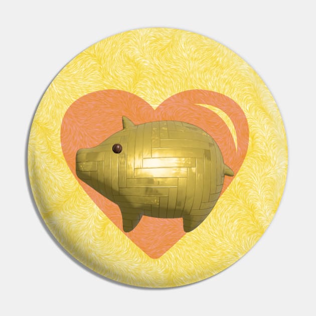 Golden piggie Pin by Christina Cho studio