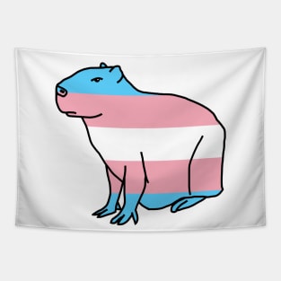 Transgender Pride Flag Capybara Tapestry