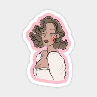 Elegant woman in a dress. Magnet