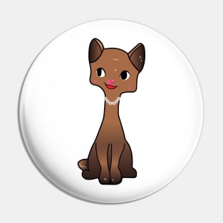 Brown Siamese Kitsch Cat Pin