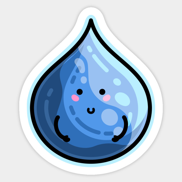 Kawaii Cute Water Droplet - Water - Sticker