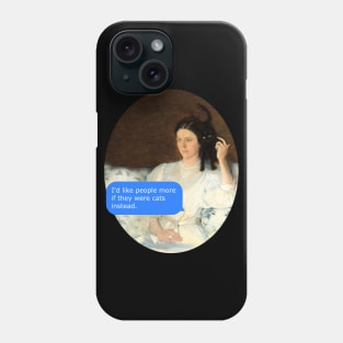 I'd like people more if they were cats instead - classical art Phone Case