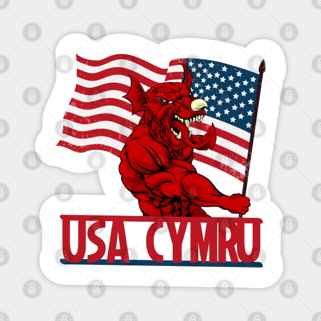 Born in the USA Welsh Roots Magnet by Teessential