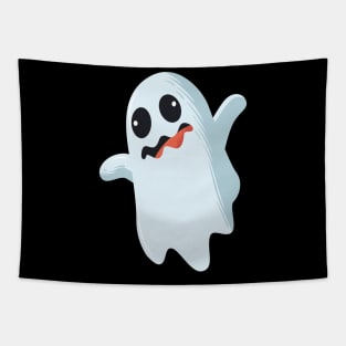 funny cute crazy ghost - Halloween costume Tapestry