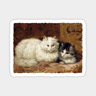 Two cats on a cushion Magnet