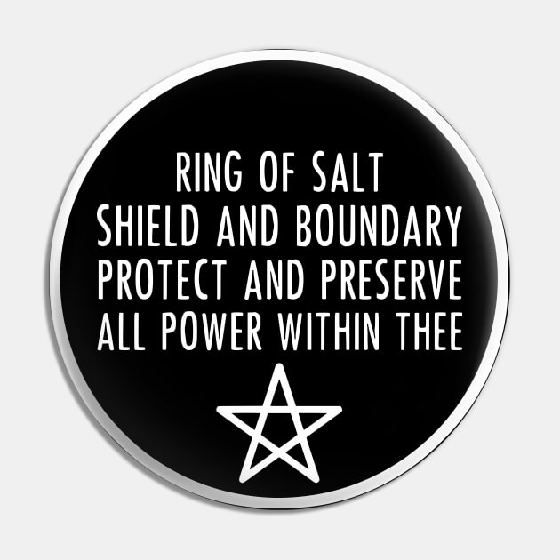 Ring of Salt Protection Pentagram Pin by prettyinpunk