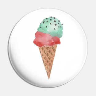 Mint strawberry ice cream cone Pin