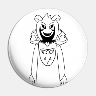 Asriel Undertale Simple Black and White Design Pin