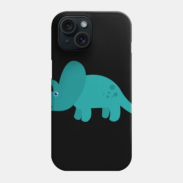 Cool Blue Triceratops Dinosaur. Cute Dino Cartoon. Phone Case by CoolFactorMerch