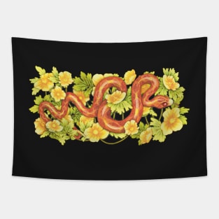 Corn Snake and Celadine Poppy Tapestry