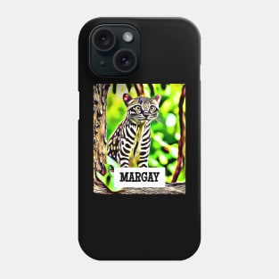 Artistically Rendered Margay in Natural Habitat Phone Case