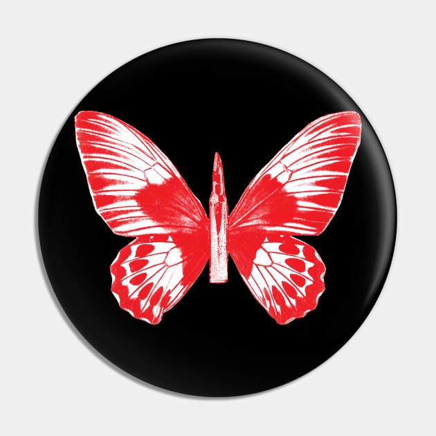 Bullet With Butterfly Wings Pin by artpirate