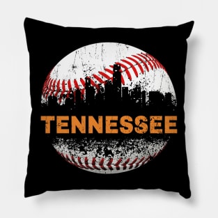 Tennessee Souvenir Cities Skyline Baseball I Love Tennessee Pillow