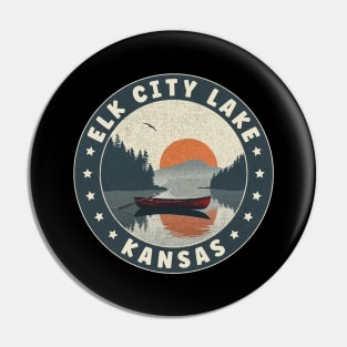 Elk City Lake Kansas Sunset Pin