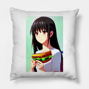 Sandwich Girl Pillow