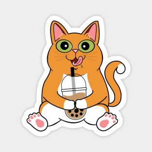 I Love Boba Cat | Ginger Cat Magnet