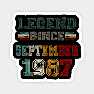 36 Years Old Legend Since September 1987 36th Birthday Magnet