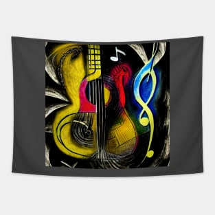 Abstract Image Of Musical Symbols Tapestry