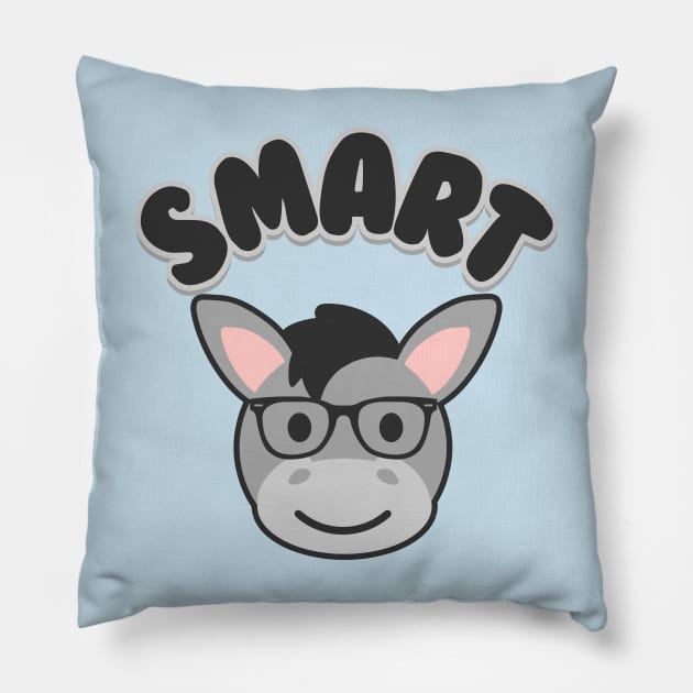 Smart Ass - Cute Kawaii Donkey Pun Pillow by Daytone