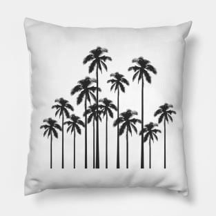 Black and White Exotic Tropical Palm Trees Pillow