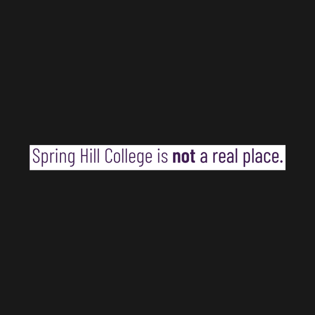 Spring Hill College is not a real place. by hharvey57